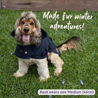 Aussie Oilskin Waterproof Dog Coat - Navy