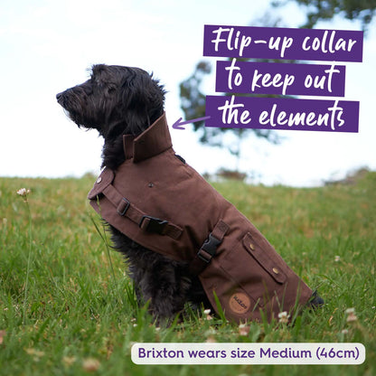 Aussie Oilskin Waterproof Dog Coat - Brown
