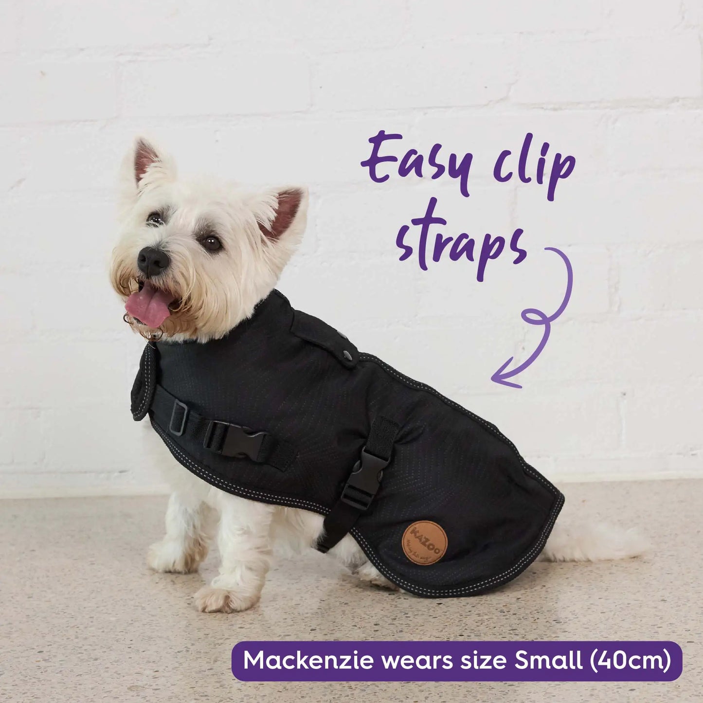 Adventure Dog Coat with Harness Hatch - Black